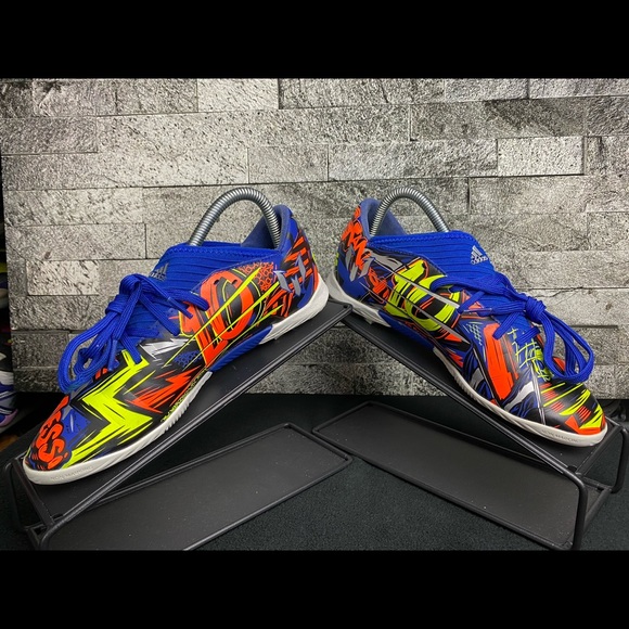 Adidas Nemeziz 19.3 TF The Journey Lionel Messi Soccer Signal Grn/Blk/Royal BL - Picture 4 of 9